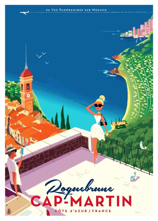 Charmant 2 Pieces Vue Sur Mer Et Monte-Carlo A Roquebrune Cap Martin Экстерьер фото